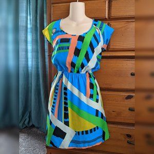 *Neon Geometric Racerback Silence + Noise Dress- M